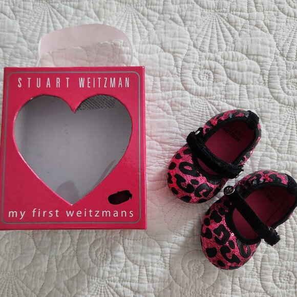 Baby Stuart Weitzman leopard glitter shoes - Size 3 - Picture 1 of 4